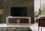 GINER Y COLOMER Meuble TV en bois d'acacia avec 4 portes, Naturel et noir
